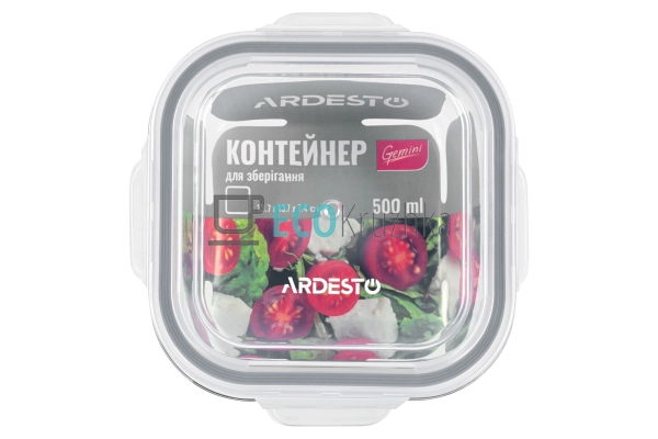 Контейнер для зберігання Ardesto Gemini 500 мл, квадратн ... Контейнер для зберігання Ardesto Gemini 500 мл, квадратн ...