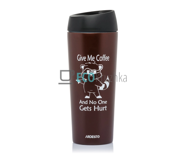 Термочашка Ardesto Coffee time Raccoon 450 мл, коричн., ... Термочашка Ardesto Coffee time Raccoon 450 мл, коричн., ...
