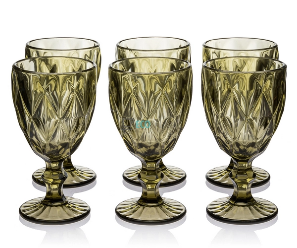 Набір келихів для вина з кольорового скла 320 мл Смарагд ...