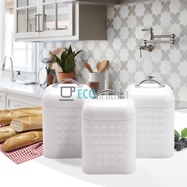 Набір Ємностей для Зберігання: Кава, Чай, Цукор - Трійка ... Набір Ємностей для Зберігання: Кава, Чай, Цукор - Трійка ...