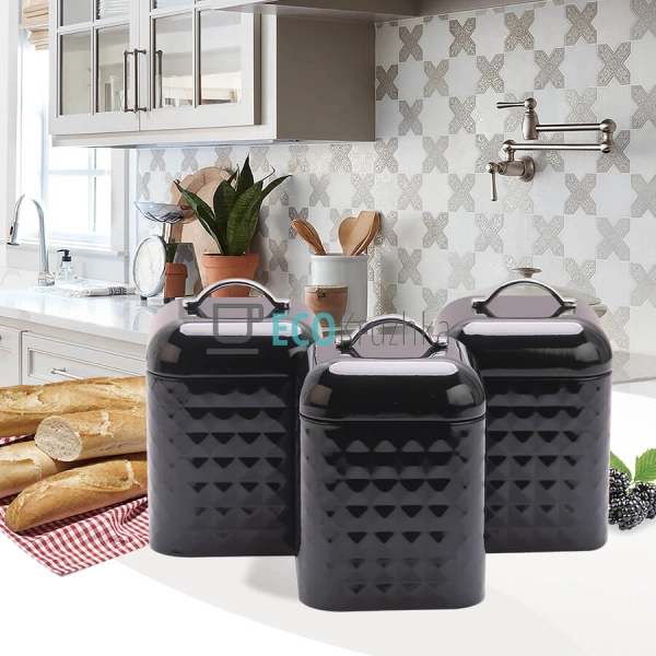 Набір Ємностей для Зберігання: Кава, Чай, Цукор - Трійка ... Набір Ємностей для Зберігання: Кава, Чай, Цукор - Трійка ...