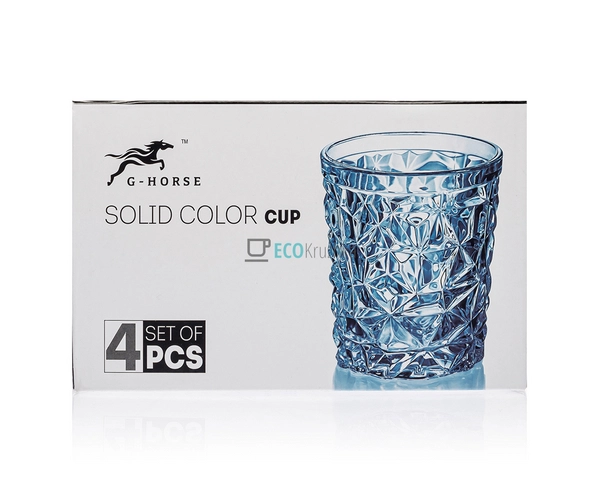 Набір кольорових склянок для віскі Glassware 290мл 4шт С ... Набір кольорових склянок для віскі Glassware 290мл 4шт С ...