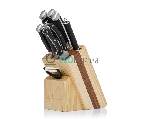 Набір ножів на деревяній підставці 9 предметів Edenberg ... Набір ножів на деревяній підставці 9 предметів Edenberg ...