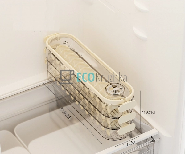 Контейнер 3-х рядний для зберігання вареників, пельменів ... Контейнер 3-х рядний для зберігання вареників, пельменів ...