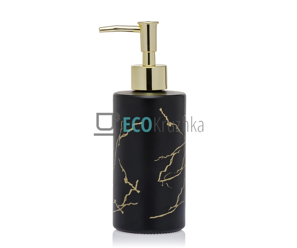 Диспенсер 320 мл для рідкого мила скляний Black marble ( ... Диспенсер 320 мл для рідкого мила скляний Black marble ( ...