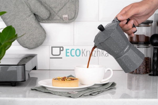 Гейзерна кавоварка Ardesto Gemini Molise, 3 чашки, сірий ...