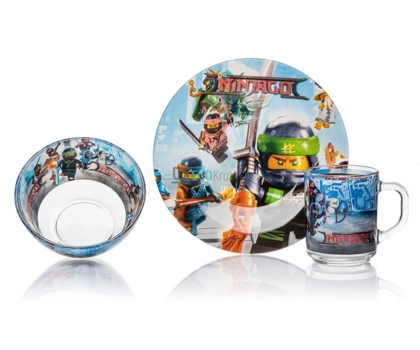 Набір скляного посуду для дітей 3 предмета Ніндзяго EK10 ... Набір скляного посуду для дітей 3 предмета Ніндзяго EK10 ...