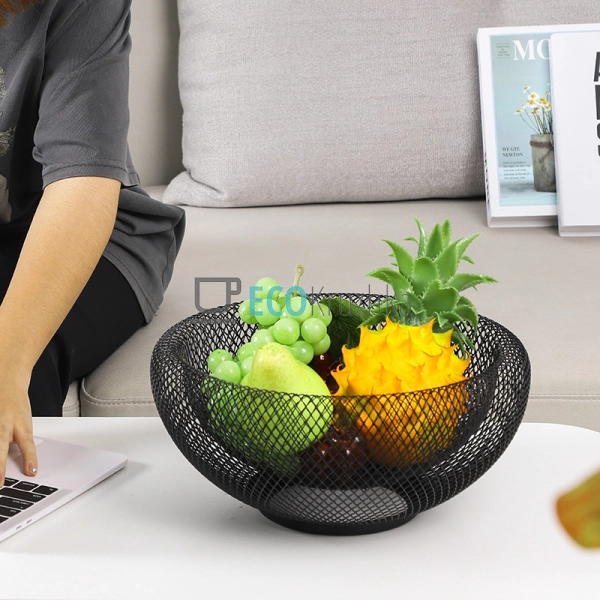 Металевий кошик 30х14 см  для фруктів (Фруктівниця) Чорн ...