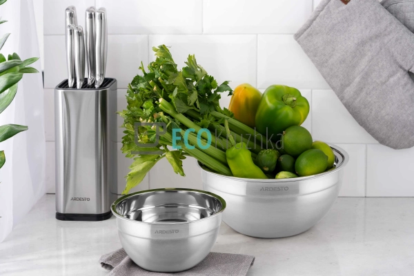 Миска Ardesto Gemini 24 см, нержавіюча сталь (AR1624SS) Миска Ardesto Gemini 24 см, нержавіюча сталь (AR1624SS)