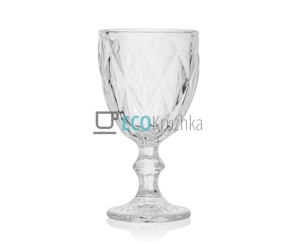 Келихи для вина зі скла 6 шт 240 мл Прозорий ромбус EK-1 ... Келихи для вина зі скла 6 шт 240 мл Прозорий ромбус EK-1 ...