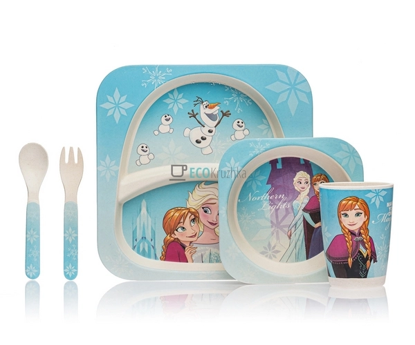 Набір дитячого посуду бамбуковий 5 приладів Frozen Eco B ... Набір дитячого посуду бамбуковий 5 приладів Frozen Eco B ...