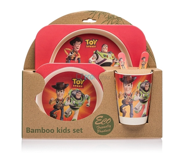 Набір дитячого посуду бамбуковий 5 приладів Історія ігра ... Набір дитячого посуду бамбуковий 5 приладів Історія ігра ...