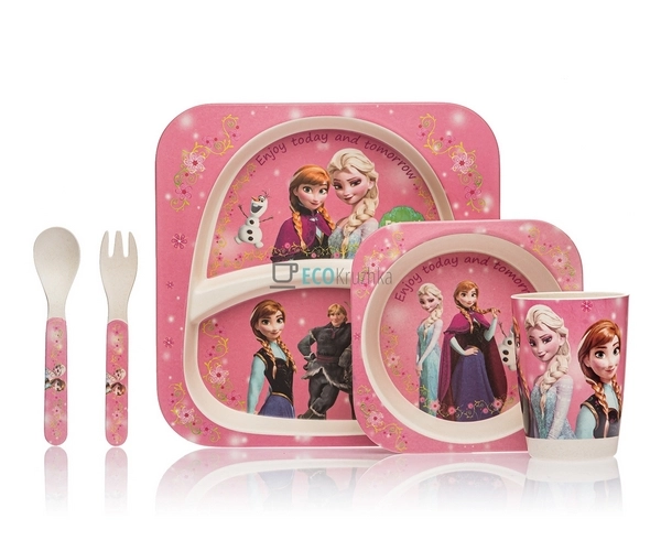 Набір дитячого посуду бамбуковий 5 приладів Frozen Eco B ... Набір дитячого посуду бамбуковий 5 приладів Frozen Eco B ...