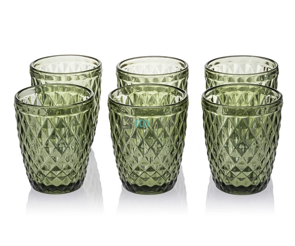 Набір кольорових склянок 6шт Glassware 270 мл Смарагдови ... Набір кольорових склянок 6шт Glassware 270 мл Смарагдови ...