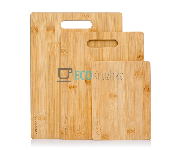 Набір 3шт обробних дощок з бамбука Kamille KM-10078