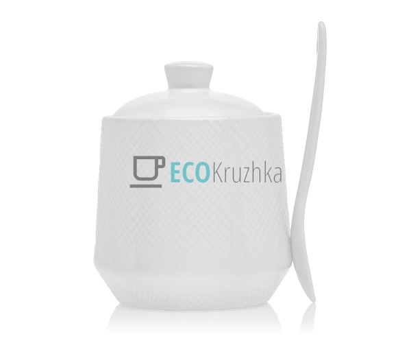 Цукорниця 300 мл з ложкою "White" Maestro MR-20002-09 Цукорниця 300 мл з ложкою "White" Maestro MR-20002-09