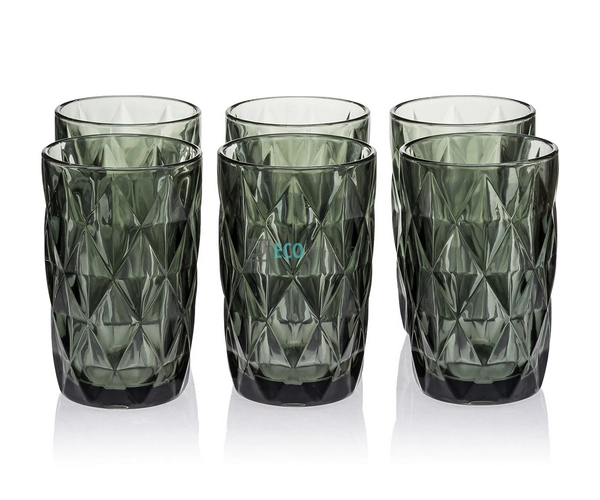 Набір кольорових склянок 6шт Glassware 350мл Сірий EK901 ...