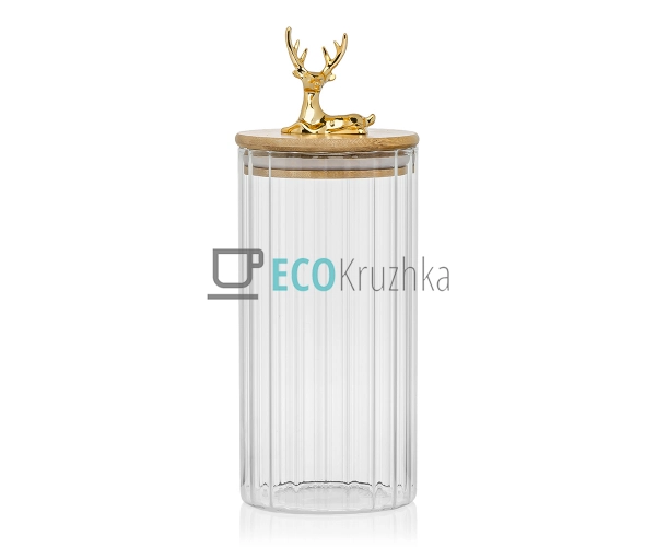 Ємність "Прозорий олень" 9 х 18 см (102-651)