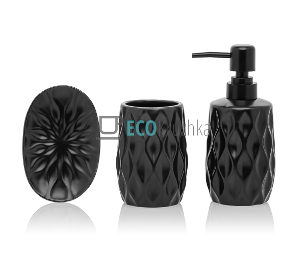 Набір для ванної кімнати (3 предмети) дозатор для мила,  ...