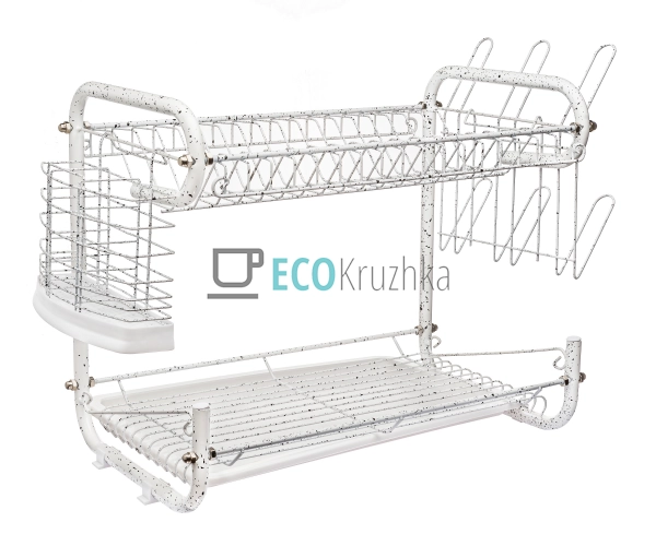 Сушка для посуду з нержавейки двоярусна Edenberg Біла EB ... Сушка для посуду з нержавейки двоярусна Edenberg Біла EB ...