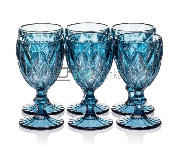 Набір келихів для вина з кольорового скла 260 мл Кобальт ... Набір келихів для вина з кольорового скла 260 мл Кобальт ...