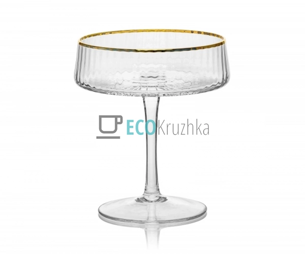 Келих для шампанського із золотим обідком 235 мл (УЦІНКА ...
