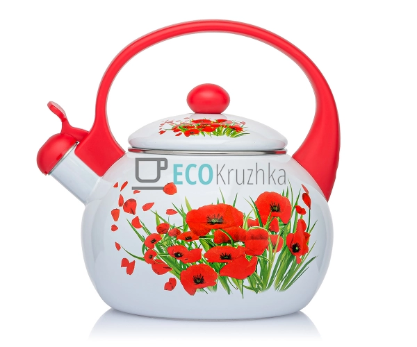 Чайник Емальований 2.2л із свистком Маковий Букет Zaurbe ... Чайник Емальований 2.2л із свистком Маковий Букет Zaurbe ...