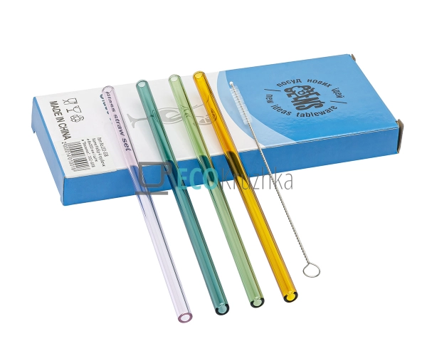 Набір 4 трубочки 8х200 мм і щітка "Різнобарвні" (102-658 ... Набір 4 трубочки 8х200 мм і щітка "Різнобарвні" (102-658 ...