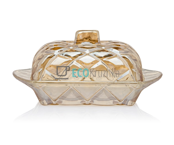 Маслянка "Монарх", бурштинова 17 х 10,5 х 9 см (102-299) Маслянка "Монарх", бурштинова 17 х 10,5 х 9 см (102-299)