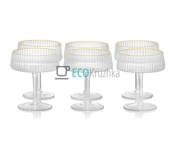 Набір келихів для шампанського із золотим обідком 235 мл ... Набір келихів для шампанського із золотим обідком 235 мл ...