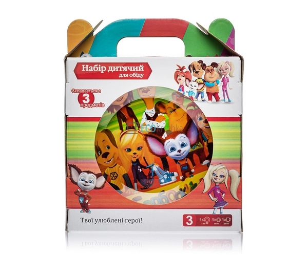 Набір скляного посуду для дітей 3 предмета Барбоскіних E ... Набір скляного посуду для дітей 3 предмета Барбоскіних E ...