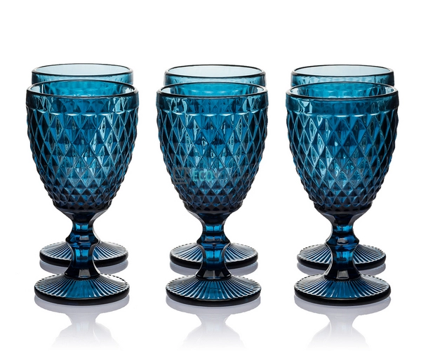 Келихи для вина з кольорового скла 6 шт Glassware 320мл ... Келихи для вина з кольорового скла 6 шт Glassware 320мл ...
