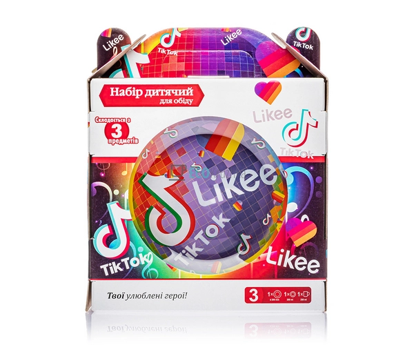 Набір скляного посуду для дітей 3 предмети Tik Tok Metr ... Набір скляного посуду для дітей 3 предмети Tik Tok Metr ...