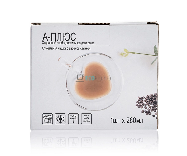 Чашка GB з подвійним дном 280мл Серце EK7013 Чашка GB з подвійним дном 280мл Серце EK7013