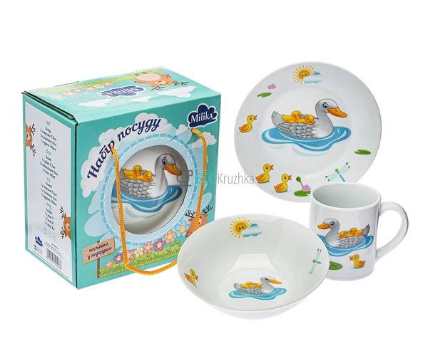 Набір посуду для сніданку Milika Duck Family 3 предмети ... Набір посуду для сніданку Milika Duck Family 3 предмети ...