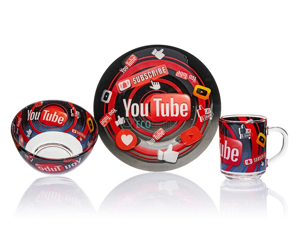 Набір скляного посуду для дітей YouTube Metr + Original ... Набір скляного посуду для дітей YouTube Metr + Original ...