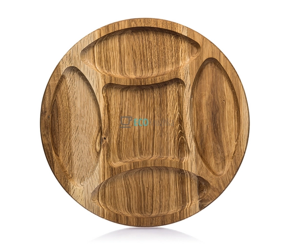 Менажниця кругла Дубова пяти секційна з соусником 30 см ... Менажниця кругла Дубова пяти секційна з соусником 30 см ...