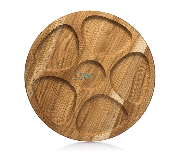 Менажниця кругла дубова шестисекційна з соусником 30 см ... Менажниця кругла дубова шестисекційна з соусником 30 см ...