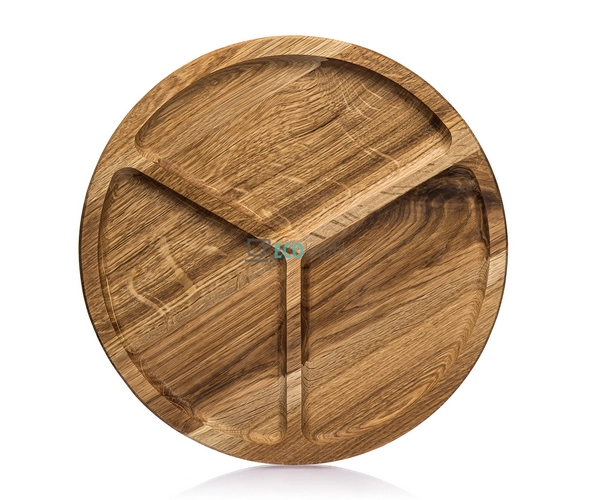 Менажниця кругла дубова трисекційна 30 см EK12266 Менажниця кругла дубова трисекційна 30 см EK12266