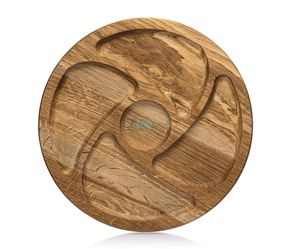 Менажниця кругла дубова чотирьох секційна з соусником 30 ... Менажниця кругла дубова чотирьох секційна з соусником 30 ...