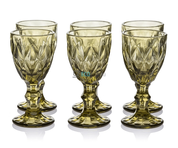 Набір чарок із кольорового скла 6шт Glassware 40 мл Смар ...