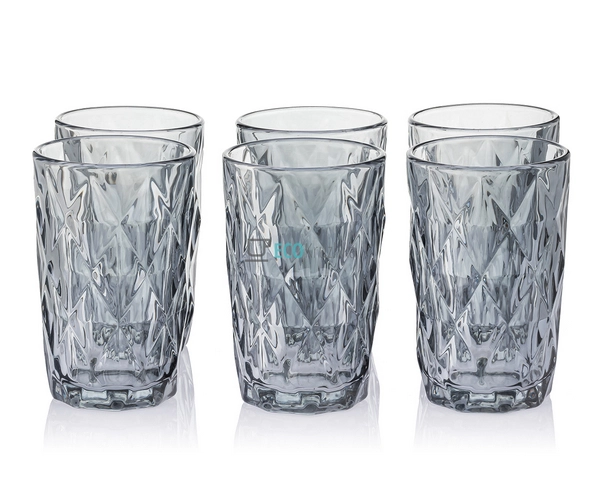 Набір кольорових склянок 6шт Glassware 350мл Сірий EK123 ...