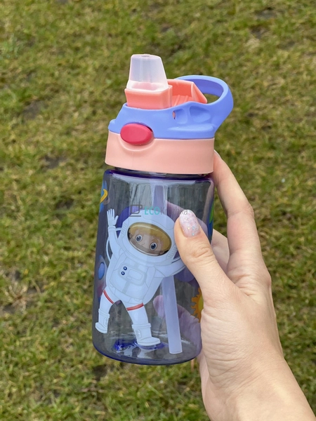 Пляшка для води із трубочкою 450 мл Космос Синій EK12517 Пляшка для води із трубочкою 450 мл Космос Синій EK12517