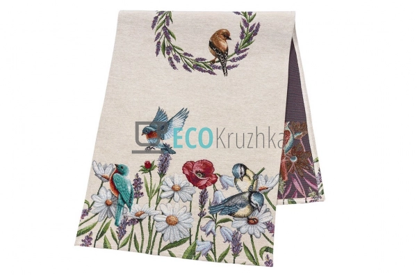 Ранер гобеленовий на стіл Птахи у квітах 37 х 100 см (12 ...