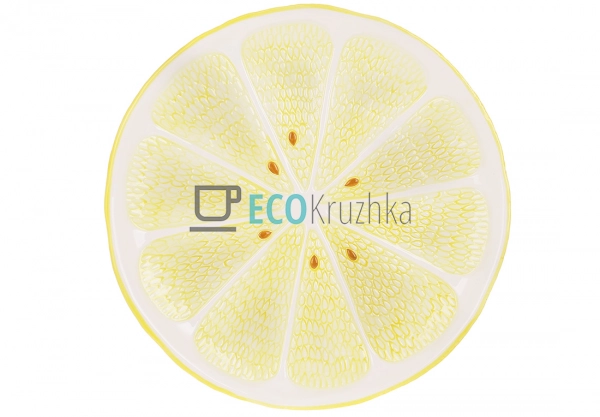 Блюдо керамічне Лимон, D30.5см, Жовтий (928-057) Блюдо керамічне Лимон, D30.5см, Жовтий (928-057)