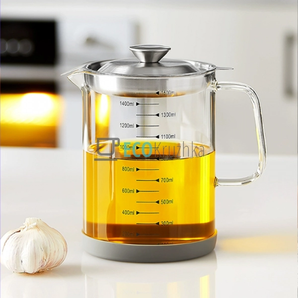 Скляний масляний резервуар 1.5 л, з фільтром для зберіга ... Скляний масляний резервуар 1.5 л, з фільтром для зберіга ...