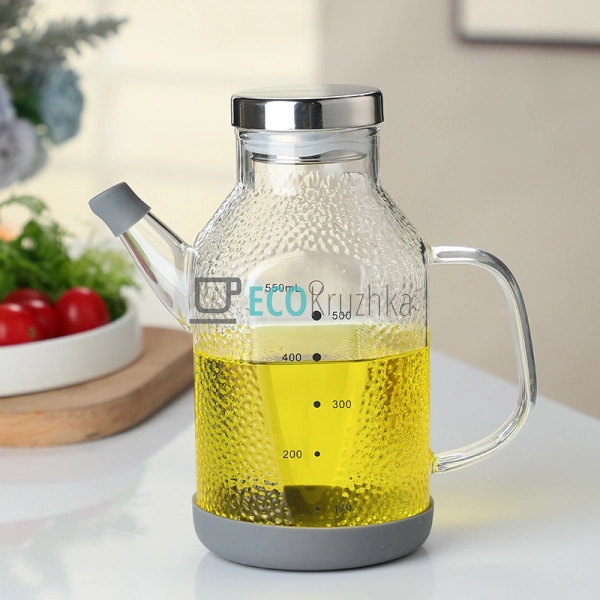 Скляний масляний резервуар 550 мл, для зберігання олії т ... Скляний масляний резервуар 550 мл, для зберігання олії т ...