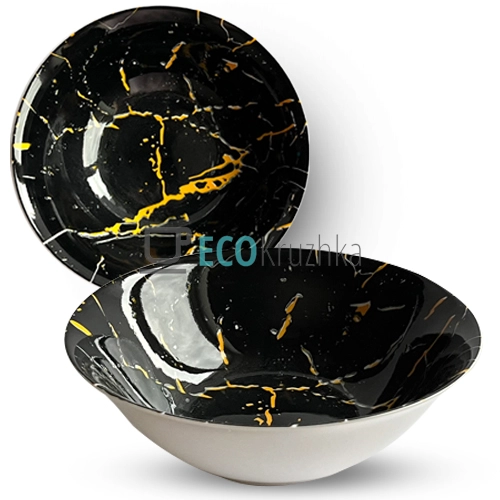 Салатник керамічний 17.5 см Чорний мармур (050-42-04) Салатник керамічний 17.5 см Чорний мармур (050-42-04)