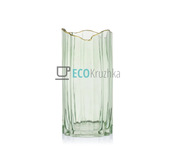 Ваза Гетсбі D11.5 х 25см, зелена із золотом (527-803) Ваза Гетсбі D11.5 х 25см, зелена із золотом (527-803)
