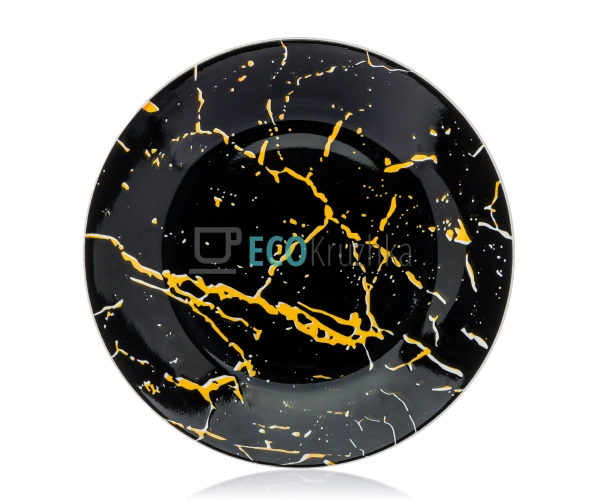 Тарілка керамічна 22 см Чорний мармур (050-42-02) Тарілка керамічна 22 см Чорний мармур (050-42-02)